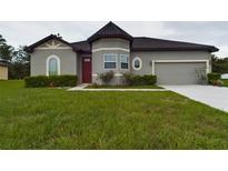 One-story home with a unique roofline and attached garage at 169 Violet Ct, Kissimmee, FL 34759