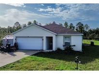 One-story home with attached garage and landscaped yard at 3121 Magnolia Dr, Indian Lake Estates, FL 33855