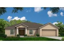 One-story home with a brown roof, attached garage, and landscaping at 3324 Berkley Dr, Bartow, FL 33830