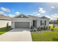 One-story home with gray exterior, landscaping, and two-car garage at 2204 Mac Blvd, Eagle Lake, FL 33839