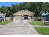 Single-story house with attached garage and driveway at 2912 Willow Oak Ct, Kissimmee, FL 34744