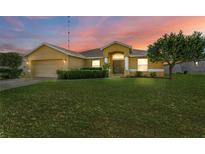 One-story house with a large yard, neutral color scheme, and attached garage at 3362 Winchester Estates Cir, Lakeland, FL 33810