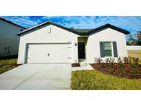 One-story home with attached garage and landscaping at 13481 Leaping Water Way, Astatula, FL 34705