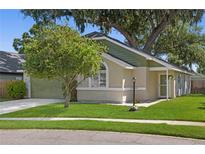 Charming one story home with green exterior and lush landscaping at 3457 Martingale Ct, Port Orange, FL 32129
