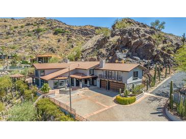Luxury home with large driveway and mountain views at 5339 E Desert Vista Rd, Paradise Valley, AZ 85253