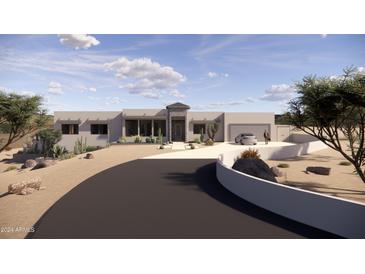 Single story home with contemporary design and desert landscaping at 9130 N Hummingbird Trl, Fountain Hills, AZ 85268