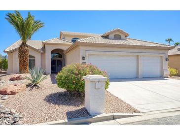 Two-story home with double garage and landscaped front yard at 3981 N 155Th Ave, Goodyear, AZ 85395