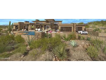 Modern desert contemporary home with a large pool and expansive views at 39494 N 105Th St # 74, Scottsdale, AZ 85262