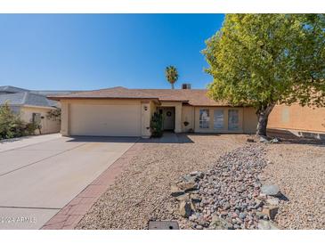 Single story home with a two-car garage and a well-manicured front yard at 16410 S 46Th Pl, Phoenix, AZ 85048