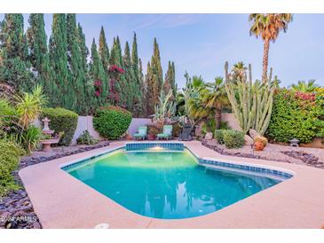 Inviting backyard pool with desert landscaping at 9008 E Friess Dr, Scottsdale, AZ 85260