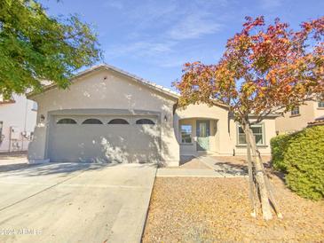 Single-story house with a two-car garage and landscaped front yard at 648 W Viola St, Casa Grande, AZ 85122