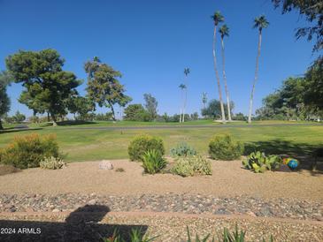 Landscaped front yard with desert plants and a view of a golf course at 12946 W Ashwood Dr, Sun City West, AZ 85375