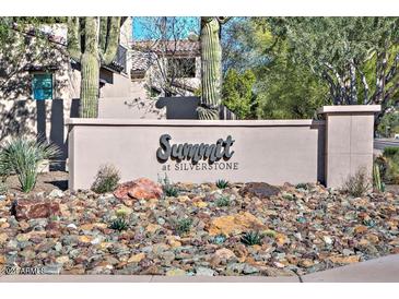 Summit at Silverstone community entrance sign with landscaping at 7325 E Paraiso Dr, Scottsdale, AZ 85255