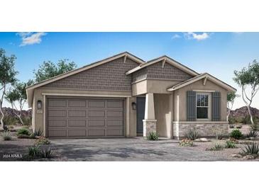 One-story home with gray siding and stone accents at 932 W Macaw Dr, Queen Creek, AZ 85142