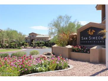 San Simeon Condominiums entrance with landscaping at 16013 S Desert Foothills Pkwy # 1101, Phoenix, AZ 85048