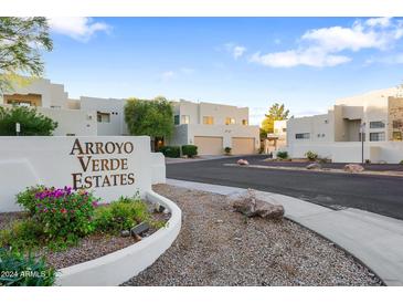 Arroyo Verde Estates entrance with landscaping at 13984 N 96Th St, Scottsdale, AZ 85260