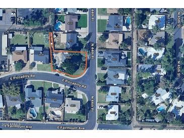 Aerial view showing property location and surrounding area at 4002 N 44Th Pl, Phoenix, AZ 85018