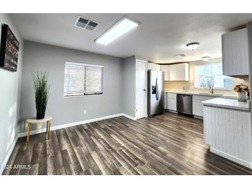 Modern kitchen with stainless steel appliances at 245 S 56Th St # 43, Mesa, AZ 85206