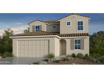 Two-story house with tile roof, neutral color scheme, and three-car garage at 25238 N 172Nd Ln, Surprise, AZ 85378