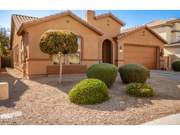 One-story house with landscaped yard, two-car garage, and desert landscaping at 45759 W Morning View Ln, Maricopa, AZ 85139