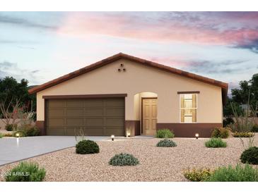 Charming single-story home with a welcoming front yard and attached garage at 11142 W Arvada Dr, Arizona City, AZ 85123