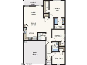 Open floor plan featuring 3 bedrooms, 2 baths, great room, and 2-bay garage at 7875 S Magic Dr, Casa Grande, AZ 85193
