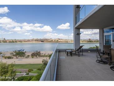 Spacious balcony with lake and city views, perfect for relaxing at 140 E Rio Salado Pkwy # 306, Tempe, AZ 85281