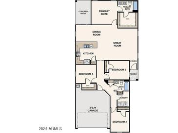 Open floor plan featuring 4 bedrooms, 2 baths, and a 2-bay garage at 1457 W Hopi Dr, Coolidge, AZ 85128