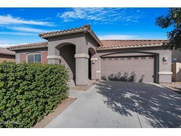 One-story house with a two-car garage and neatly trimmed bushes at 21576 E Pecan Ct, Queen Creek, AZ 85142