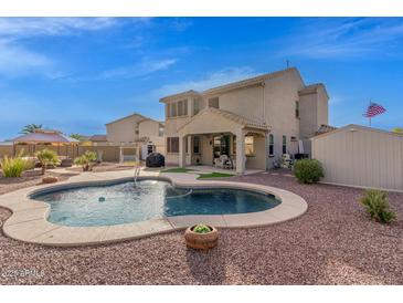 Stunning backyard oasis with pool and landscaping at 3829 S Harlan --, Mesa, AZ 85212