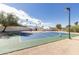 Private paddle tennis court with green and blue surface at 8130 E Vista Bonita Dr, Scottsdale, AZ 85255