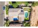Aerial view of house, pool, putting green, and surrounding neighborhood at 1327 E Judi Dr, Casa Grande, AZ 85122