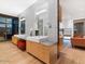 Luxurious bathroom with double vanity and marble tile at 4796 E Charles Dr, Paradise Valley, AZ 85253
