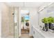 Modern bathroom with double vanity and walk-in shower at 3131 N Central Ave # 3015, Phoenix, AZ 85012