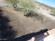 View of side yard with gravel, desert plants, and a fence at 25645 W Blue Sky Dr, Wittmann, AZ 85361