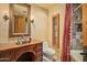 Spa-like bathroom with a tiled shower and a vintage-style vanity at 10040 E Happy Valley Rd # 676, Scottsdale, AZ 85255