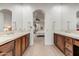 Double vanity bathroom with a view of the bedroom and tile flooring at 3105 S Amble Pass, Gold Canyon, AZ 85118