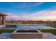 Inviting pool and spa area with fire pit and sunset views at 34749 N 83Rd Way, Scottsdale, AZ 85266