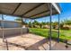 Covered patio with a large grassy backyard and privacy fence at 1401 E Osborn Rd, Phoenix, AZ 85014