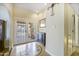 Elegant entryway with decorative flooring and a view to the backyard at 8023 E Cholla St, Scottsdale, AZ 85260