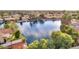 Aerial view of lakefront homes in a residential community at 309 E Page Ave, Gilbert, AZ 85234