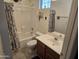 Small bathroom with single vanity and tub shower combo at 2101 S Meridian Rd # 215, Apache Junction, AZ 85120