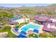 Aerial view of community pool, water park, and clubhouse at 3704 W Vivian Ct, Phoenix, AZ 85086