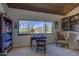 Home office features built-in shelves and scenic views at 37760 N Concho Dr, Carefree, AZ 85377