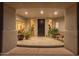 Elegant entryway with stained glass windows at 10751 E Candlewood Dr, Scottsdale, AZ 85255