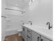 Bathroom with dual sinks, tub, and shower at 22782 E Stacey Rd, Queen Creek, AZ 85142