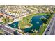 Aerial view of community golf course and residential homes at 9824 W Kerry Ln, Peoria, AZ 85382