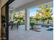 Covered patio with pool and mountain views at 11905 N 83Rd Pl, Scottsdale, AZ 85260