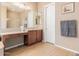 Elegant bathroom with double sinks, vanity, and a large shower at 3314 E Azalea Dr, Gilbert, AZ 85298