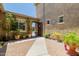 Private courtyard with brick pavers and lush landscaping at 3314 E Azalea Dr, Gilbert, AZ 85298